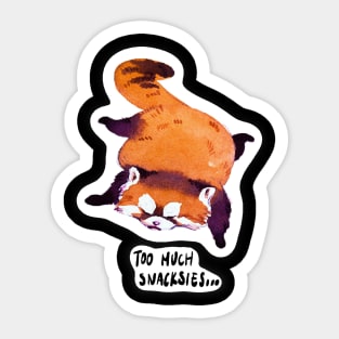 Sleepy Red Panda Oversnacked Sticker